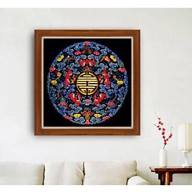Tranh thêu phụng hoàng kt 60x60 cm THÊU KÍN CHỈ LỤA