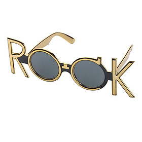 Prettyia Novelty Gold ROCK Shaped Sunglasses Funny Party Eye Glasses Costume
