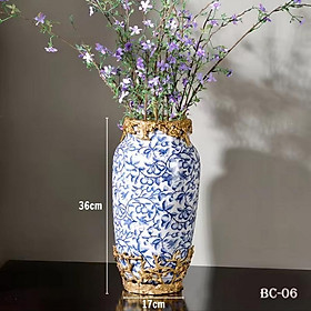 Mua Bình Hoa Sứ Cổ Bọc Đồng Tân Cổ Điển Tinh Tế Sang Trọng BC-06