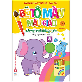 Sách Bé tô màu mẫu giáo - Động vật đáng yêu- Song ngữ Anh Việt