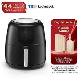 Nồi Chiên Không Dầu Điện Tử Lock&Lock EJF296BLK (7.2 Lít) - Kèm Chảo Nướng - Hàng Chính Hãng