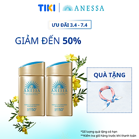 Bộ đôi Kem chống nắng dạng sữa dưỡng da kiềm dầu bảo vệ hoàn hảo (Anessa Gold Milk 60ml x2)