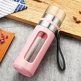 Hình ảnh Bình Trà Thủy Tinh 2 Lớp Cách Nhiệt Có Ngăn Trà Thủy Tinh 500ml