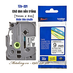 Mua Nhãn In Tiêu Chuẩn TZE Brother Tze-221 Chữ đen trên nền trắng 9mm - Chính hãng