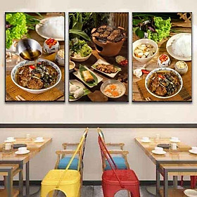 ((HCM) Tranh treo tường tráng gương bún chả 5 trang trí quán ăn,nhà hàng kèm đinh treo