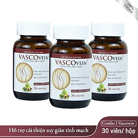 Combo 3 Thực phẩm chức năng Dân Khang Pharma Viên Uống Làm Giảm Và Phòng Ngừa Suy Giãn Tĩnh Mạch Vascovein (30 viên/hộp)