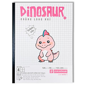 Bộ 10 Tập Khủng Long Nhí A5 - 4 Ô Ly - 96 Trang 120gsm + Kèm 2 Túi Nhãn Vở Ngẫu Nhiên - Futurebook DG-961 - Mẫu 2