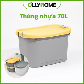 Mua Thùng Đựng Đồ Lớn 70L  Thùng Nhựa Đựng Đồ Có Nắp Độ Bền Vượt Trội Phong Cách Hàn Quốc Ollyhome ST35