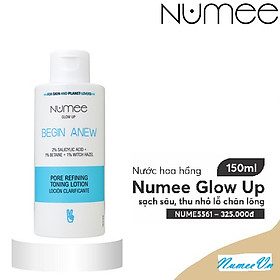 Nước hoa hồng Numee Glow Up sạch sâu, thu nhỏ lỗ chân lông 150ML