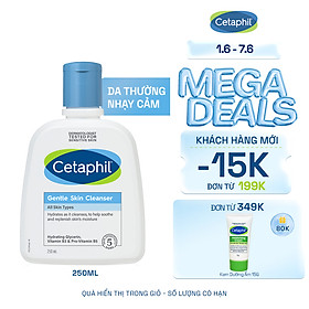 Sữa rửa mặt dịu lành cho da nhạy cảm Cetaphil Gentle Skin Cleanser 250ml