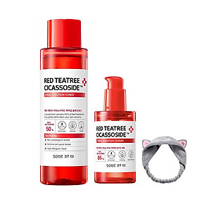 Combo Giảm Mụn, Phục Hồi Cho Da Nhạy Cảm Some By Mi Red TeaTree Cicassoside Final Solution (Toner 150ml + Serum 50ml) + tặng kèm 1 băng đô tai mèo ( màu ngẫu nhiên)
