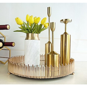 Mua Khay tròn gương Gold đường kính 28 cm