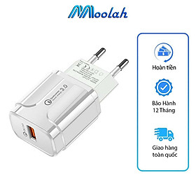 Củ Sạc Nhanh 20W Cao Cấp Quick Charge 3.0 Đen Trắng Hỗ Trợ Sạc Nhanh Cho Điện Thoại Android Phụ Kiện Tai Nghe Bluetooth Cáp Sạc Pin Dự Phòng - ML033