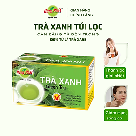 Hình ảnh Trà Xanh Túi Lọc Nguyên Chất Hộp 25 Gói - Thương Hiệu Hùng Phát