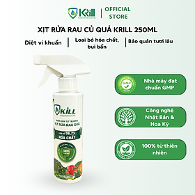 Xịt rửa rau quả KRILL 250ml diệt vi khuẩn, loại bỏ hóa chất, bụi bẩn, bảo quản tươi lâu