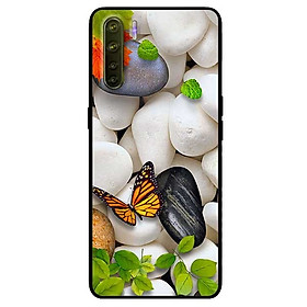 Ốp lưng dành cho Oppo Reno 3 - A91 mẫu Sỏi Trắng và Bướm