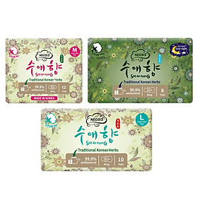 COMBO 3 GÓI BĂNG VỆ SINH HỮU CƠ THẢO DƯỢC NEOSIS SOOAEHYANG của Hàn Quốc_2 LOẠI BAN NGÀY (24cm,28cm) và 1 BAN ĐÊM (32cm)