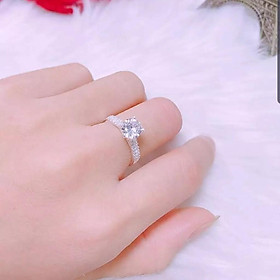 Nhẫn bạc ta đính đá ms75