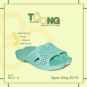 Dép tổ ong [Size 35-43] vật liệu EVA cao cấp siêu bền, siêu nhẹ, chống trơn trượt, FORM LỚN (Nên Lùi 1-2 Size) - Xanh ngọc - Size 37 (24 cm)