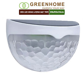 Đèn Led Năng Lượng Mặt Trời Greenhome, D9xR5xC6cm, Vàng Ấm, Chống Nước, Ốp Lan Can, Trang Trí Ban Công, Sân Vườn