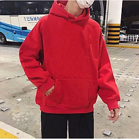 Hoodie nỉ dày đỏ tươi red basic hoodie unisex