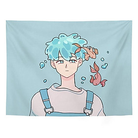 Mua Tranh vải Decor chàng trai cô gái anime - (TẶNG kèm 01 bộ móc treo )
