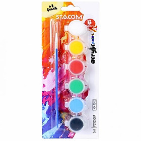 Bộ 6 Hộp Màu Nước Acrylic 5 ml - Stacom POS05-06A