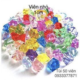 Túi 50 viên đá pha lê size NHỎ (1cm) trang trí hồ cá cảnh