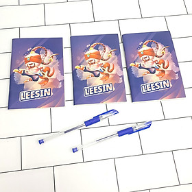 Bộ Sưu Tập 3 Cuốn Sổ Tay Tướng Liên Minh Huyền Thoại Mẫu Ngẫu Nhiên Tặng Kèm 2 Bút Bi Xanh - Lee Sin