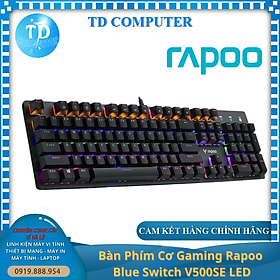 Bàn Phím Cơ Gaming Rapoo Blue Switch V500SE USB, Màu Đen - Hàng chính hãng Nam Thành phân phối