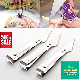 Dụng Cụ Bào Gọt Đa Năng Bộ 3 Món Bằng Thép Không Gỉ Có Dao Rọc Móng Heo, Nhíp Nhổ Lông Gà Vịt Mua 1 Được 3