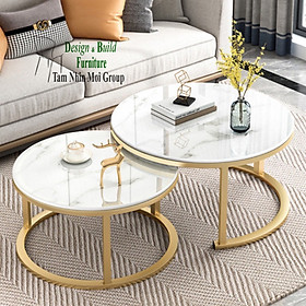 Mua Bàn trà  bàn sofa mặt đá chân sắt tầm nhìn mới BT 1006