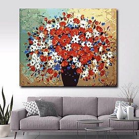 Mua Tranh sơn dầu số hóa tự tô DIY khổ 40x50cm khung căng sẵn- tranh về hoa đẹp nhất