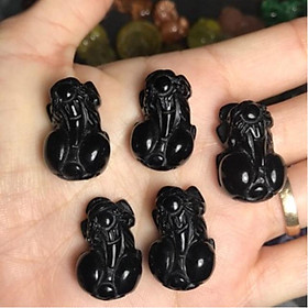 Tỳ hưu thạch anh đen size mặt dây chuyền tặng kèm dây đeo