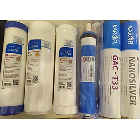 Mua Combo 6 lõi lọc nước dành cho máy lọc Karofi 6 cấp ( Lõi 123+RO+Gac T33+ Nanosilver) Hàng chính hãng
