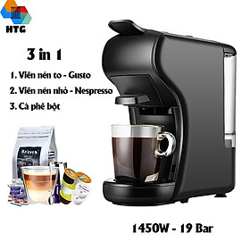 Máy pha cà phê viên nén Stelang ST504 3 trong 1, dùng được cà phê bột và Dolce Gusto, Nespresso, áp suất 19 bar hàng chính hãng