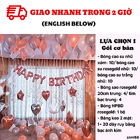 Bộ bong bóng trang trí sinh nhật trọn gói, giá rẻ birthday set snnl66