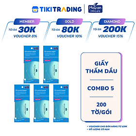 Combo 5 Giấy Thấm Dầu Mayan (200 Tờ / Gói)