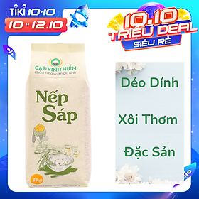 Gạo Nếp Sáp Vinh Hiển túi 1KG dẻo dính, xôi thơm Nếp sạch 3 KHÔNG