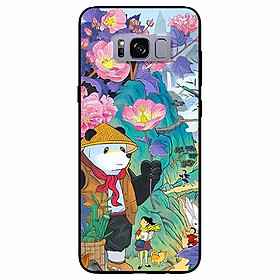 Ốp lưng dành cho Samsung S8 mẫu Gấu Cầm Hoa