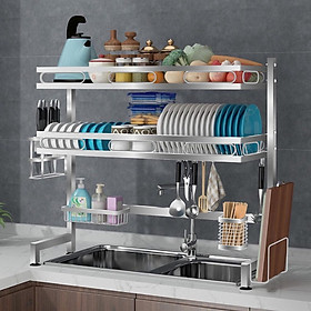 Kệ chén bát thông minh chất liệu inox cao cấp không han gỉ 1 tầng tiết kiệm không gian gia đình - Hàng loại 1