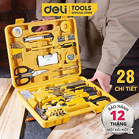 Bộ Dụng Cụ Sửa Chữa Gia Dụng 28 Chi Tiết Deli Chính Hãng - Nhỏ Gọn, Thiết Kế Cao Cấp, Tiện Dụng - EDL1028J