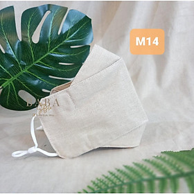 Khẩu trang thời trang linen nữ 3 lớp