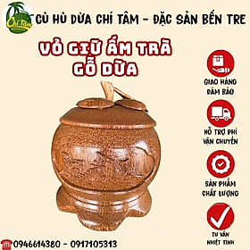 Mua Vỏ giữ ấm bình trà gỗ dừa họa tiết