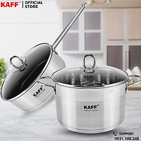 Bộ nồi chảo inox cao cấp  KAFF KF-ST09304 - Combo2- Hàng chính hãng