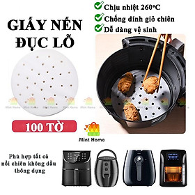 Mua Giấy nến đục lỗ tròn chống dính lót cho nồi chiên không dầu  khuôn làm bánh  lò nướng thịt thay thế giấy bạc