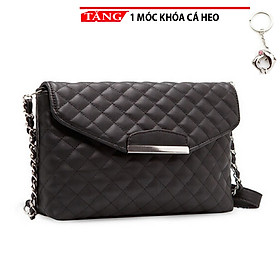 Túi xách nữ cầm tay đeo chéo clutch lưới đen CD3 Tặng móc khóa cá heo