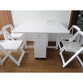 Mua BÀN ĂN GỖ SỒI THÔNG MINH GẤP GỌN ( BỘ 4 GHẾ)