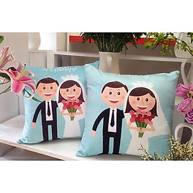 Mua Cặp vỏ gối đôi 45-45cm Cô dâu chú rể