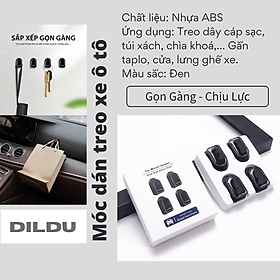 Bộ 4 Móc Dán Treo Đồ Nội Thất Hatsu - Treo Cáp Sạc, Chìa Khóa, Túi Xách Xe Hơi, Ô Tô Cao Cấp - Chịu Lực Mạnh Mẽ - Nhựa ABS  - Còn Có Thể Dùng Cho Treo V